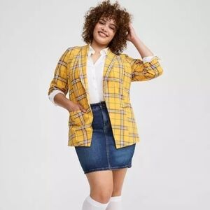 Yellow Plaid Women's Blazer